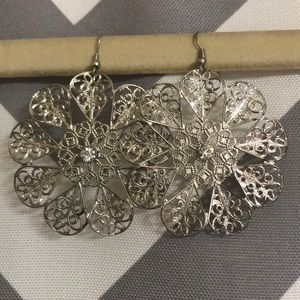 Silver snowflake earrings